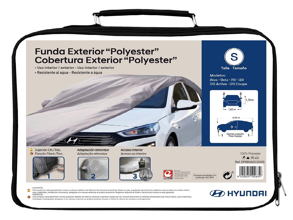Funda Exterior Cubre Coche Adaptable talla S