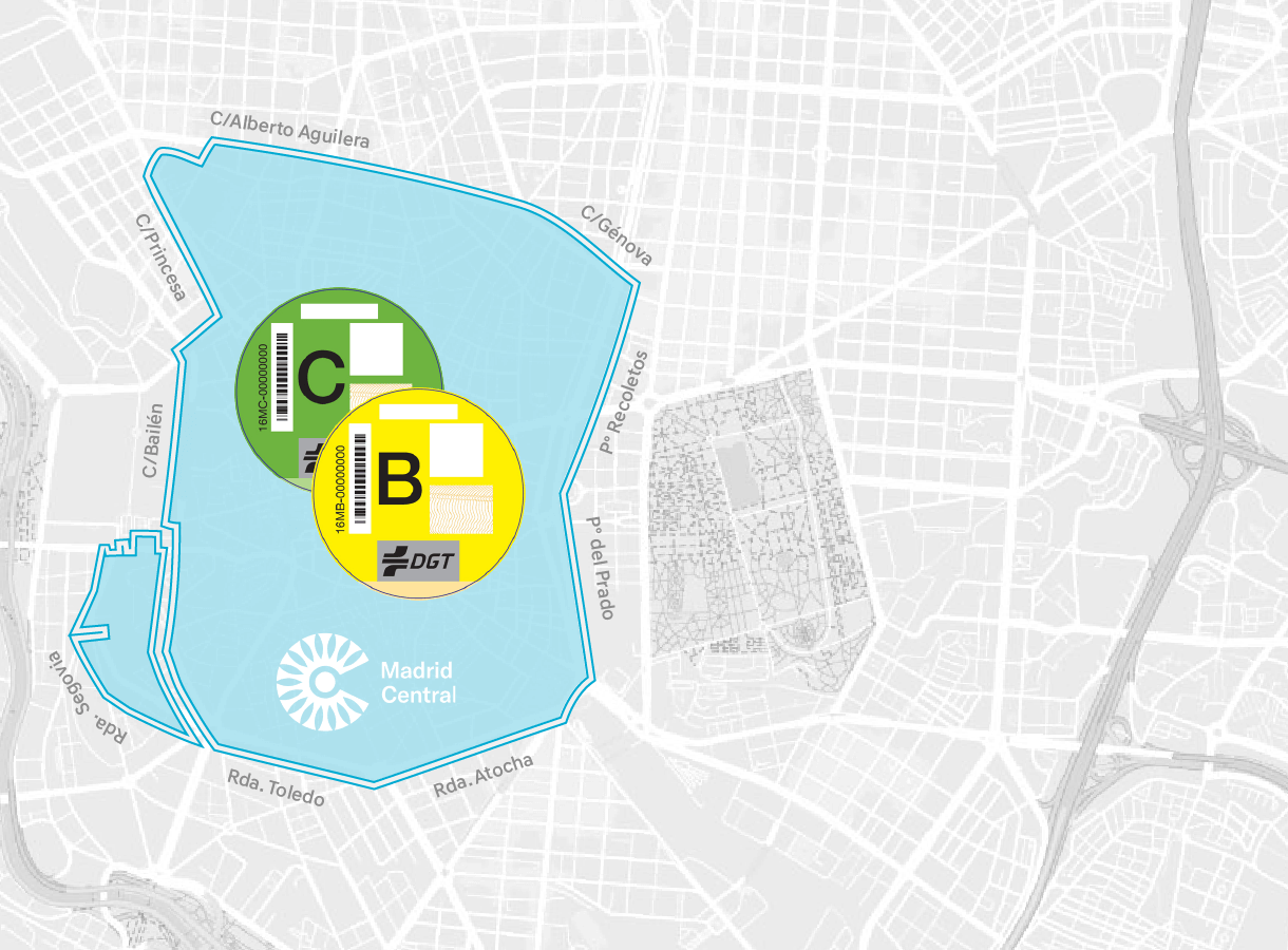 Mapa de Madrid Etiqueta B Mapa de Madrid Etiqueta B